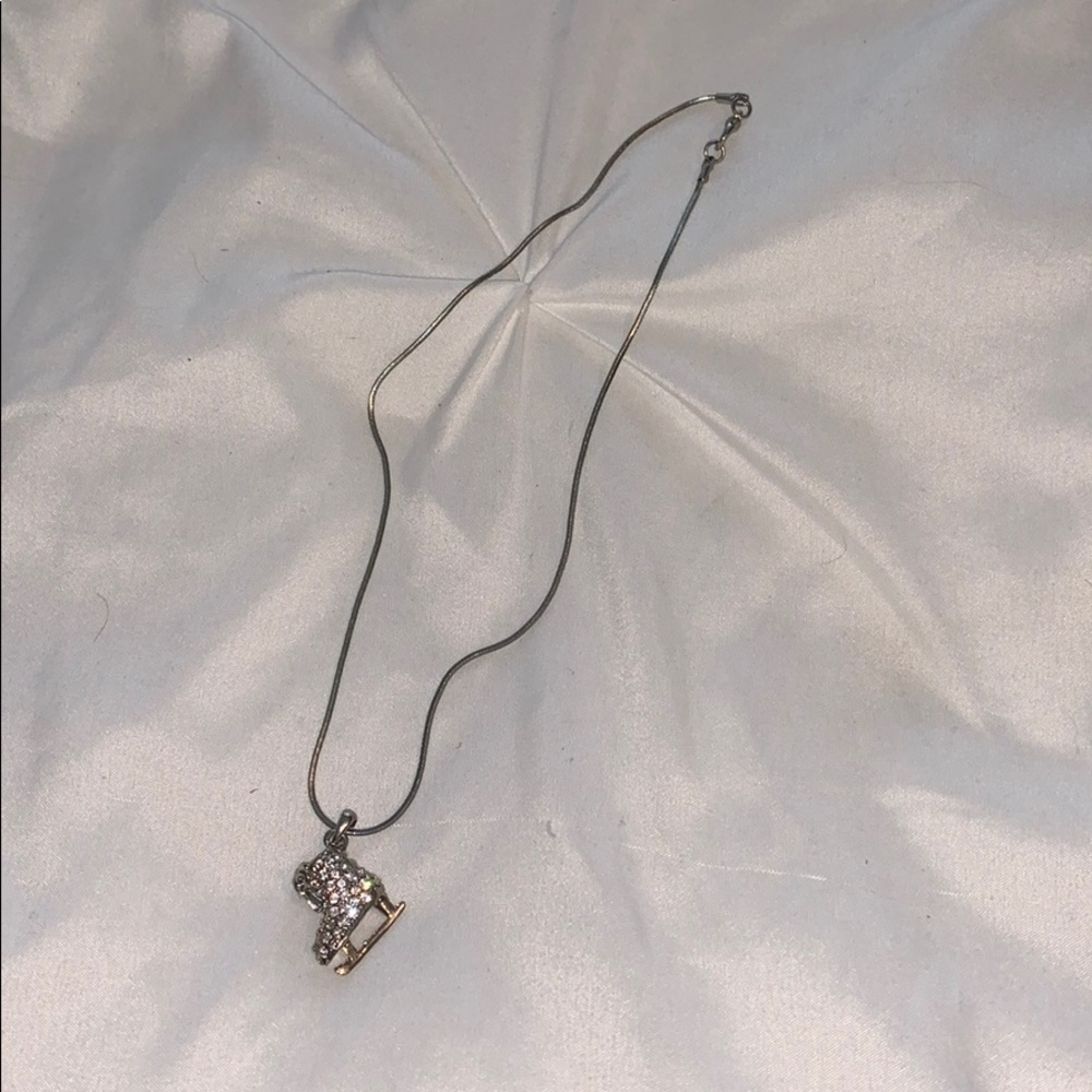 Sparkly ice skate necklace